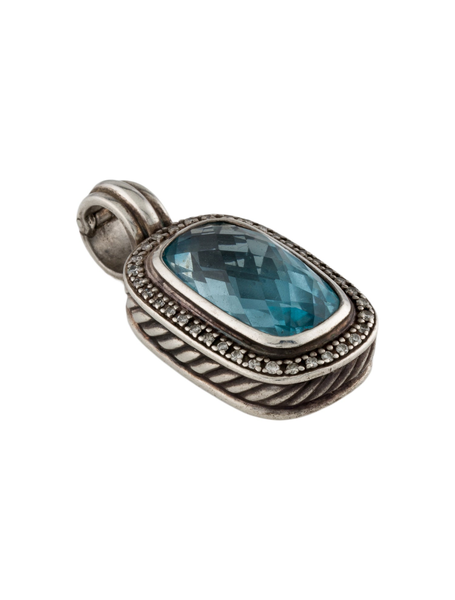 David Yurman Topaz & Diamond Pendant Necklace